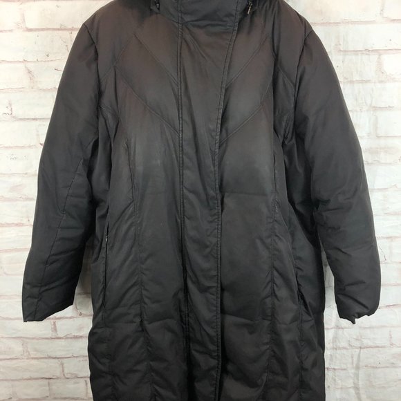 Marc New York Women's Plus 2XL Brown Long Down Feather Faux Fur Puffer Jacket - Picture 3 of 10